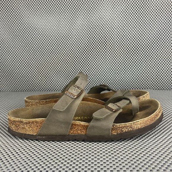 Birkenstock Mayari Adult Sandals 39 L8 M6 Brown Thong Buckle Made In Germany - Picture 1 of 14